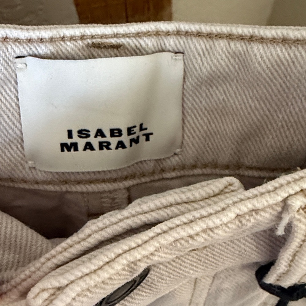 NWT ISABEL MARANT Beryl Straight Leg Jeans in Ecru - Picture 10 of 12